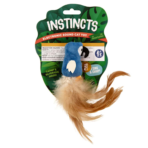 SmartyKat Instincts Chatty Chirp HappyNip Silvervine & Catnip Plush Bird Electronic Sound Cat Toy