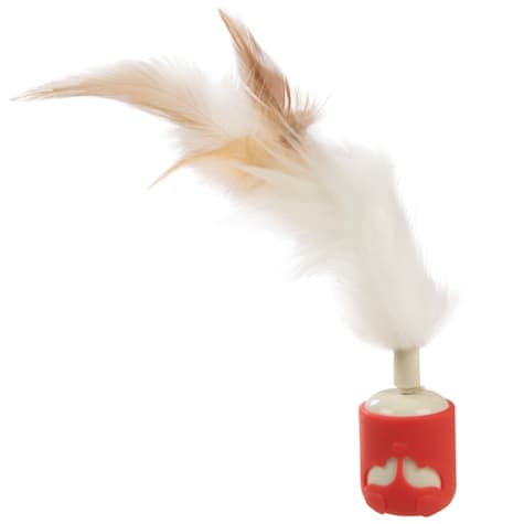 SmartyKat Instincts Sneaky Spinner USB Rechargeable Electronic Motion Cat Toy with Faux Fur Feather Teaser Tail