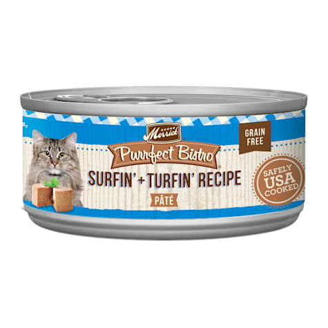 Merrick Purrfect Bistro Grain Free Premium Surfin' and Turfin' Recipe Soft Canned Pate Adult Wet Cat Food