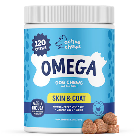 Active Chews Chicken Flavor Omega3 Fish Oil Chews for Dogs