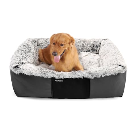 PetMedics Calming Orthopedic Plush Washable Dog Bed with Warming & Cooling Memory Foam Pillow