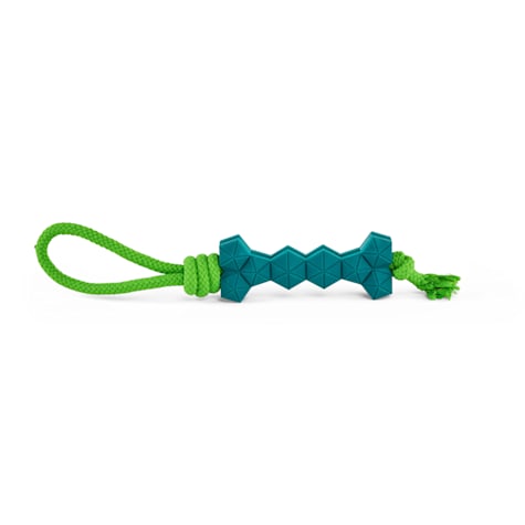 Leaps & Bounds Rubber Bone & Rope Dog Toy