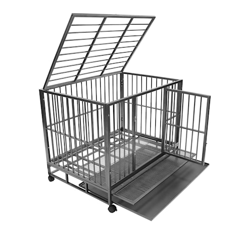 SmithBuilt Silver Heavy Duty Steel Dog Cage with Tray