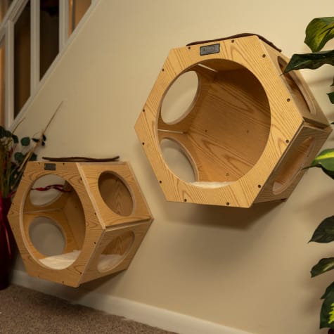 Armarkat W2107A Real Wood Wall Series Set of Two Natural Cat Tree Additions