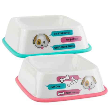 Bone Dry Square Emojis Pet Bowl