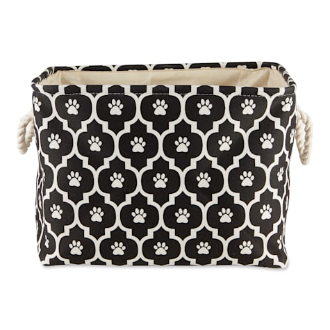 Bone Dry Black Rectangle Polyester Pet Bin Paw Lattice