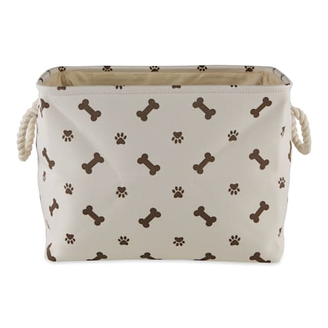 Bone Dry Dark Brown Rectangle Polyester Pet Bin Paw-Bone