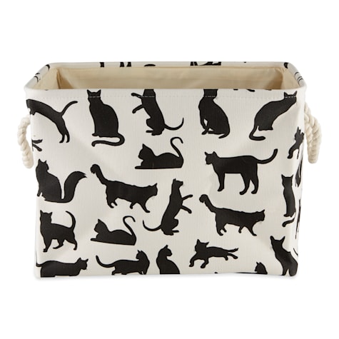 Bone Dry Rectangle Polyester Pet Bin Cats Meow