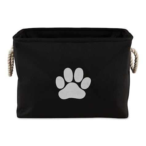 Bone Dry Black Rectangle Polyester Pet Bin Paw