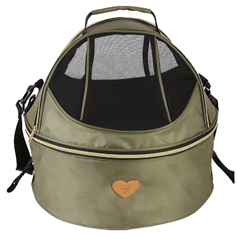 Pet Life Green 'Air-Venture' Dual-Zip Airline Approved Panoramic Circular Travel Pet Dog Carrier