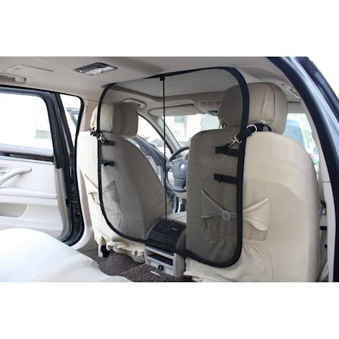 Pet Life Black Protective Mesh Folding Backseat Car Seat Safety Barrier for Dogs, Cats and Children