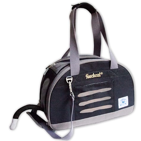Touchcat Black 'Tote-Tails' Designer Airline Approved Collapsible Cat Carrier