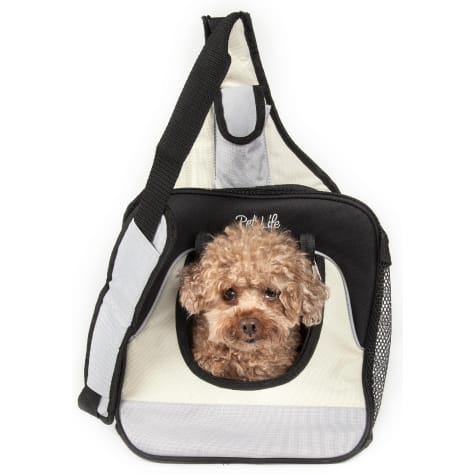 Pet Life Grey Single Strap Over-The-Shoulder Navigation Hands Free Backpack and Front pack Pet Carrier