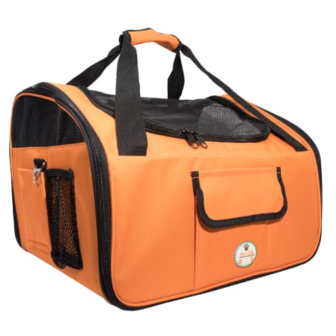 Pet Life Orange Ultra-Lock' Collapsible Safety Travel Wire Folding Pet Car Seat Carrier