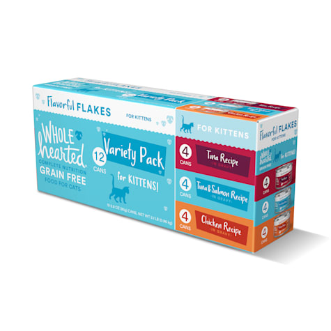 WholeHearted Grain Free Kitten Flakes Wet Cat Food Variety Pack