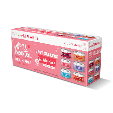 WholeHearted Grain Free Best Sellers Flakes Wet Cat Food Variety Pack