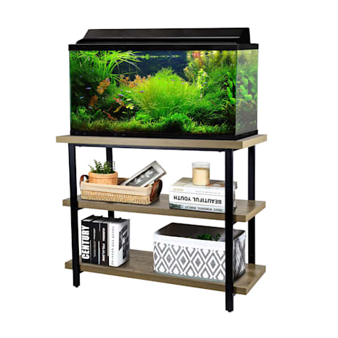 Aquatic Fundamentals Kyndall Laine Home 29/37 Gallon 3-Tier Gray Wash Aquarium Stand