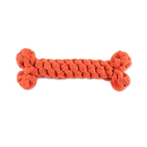 Harry Barker Orange Rope Bone Dog Toy