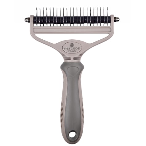 Petcode Paws Large Duo Groomer Brush + Comb in One for Dogs & Cats in Dove Gray
