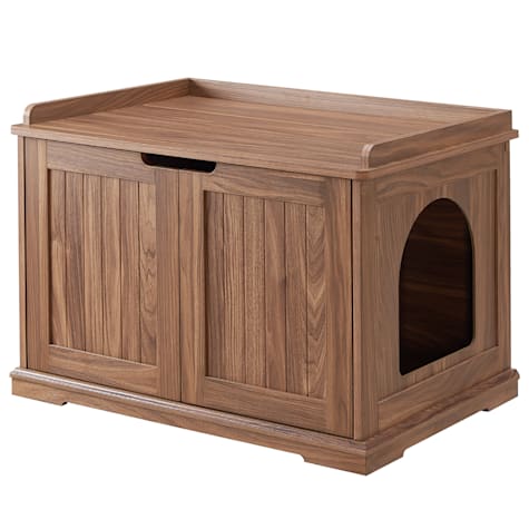 UniPaws Cat Litter Box Enclosure in Walnut