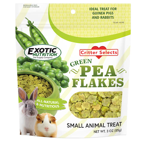 Exotic Nutrition Critter Selects Green Pea Flakes Small Pet Treat