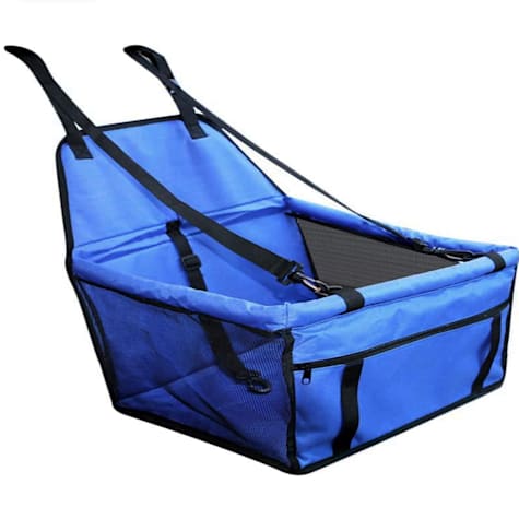 Piggy Poo and Crew Blue Pig Safety Car Seat with Clip On Safety Leash & Support Bars