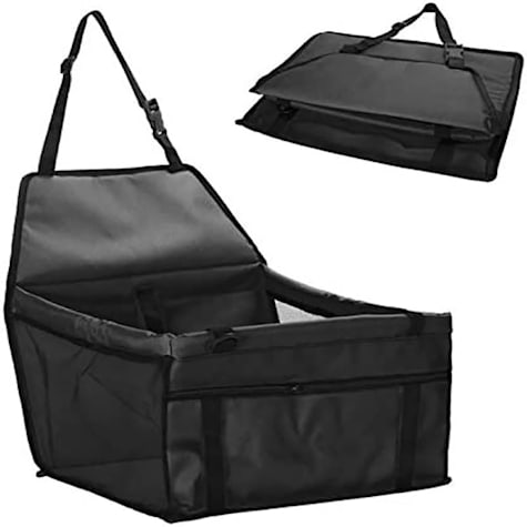 Piggy Poo and Crew Black Pig Safety Car Seat with Clip On Safety Leash & Support Bars
