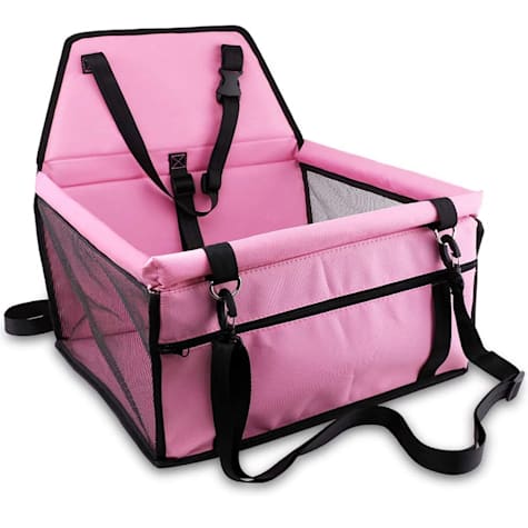 Piggy Poo and Crew Pink Pig Safety Car Seat with Clip On Safety Leash & Support Bars