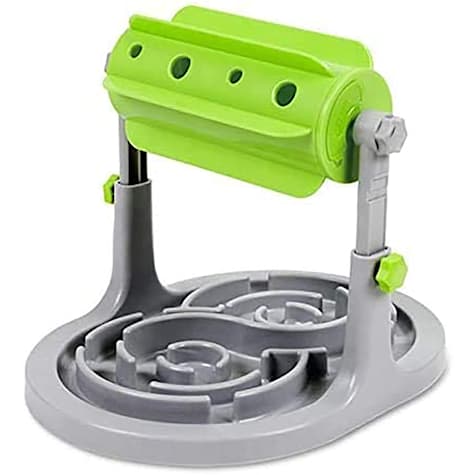 Piggy Poo and Crew Green Adjustable Height Slow Feeder Bowl