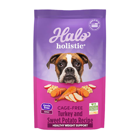 Halo Holistic Complete Digestive Health Grain & Cage-Free Turkey and Sweet Potato Recipe, Adult Formula Dry Dog Food