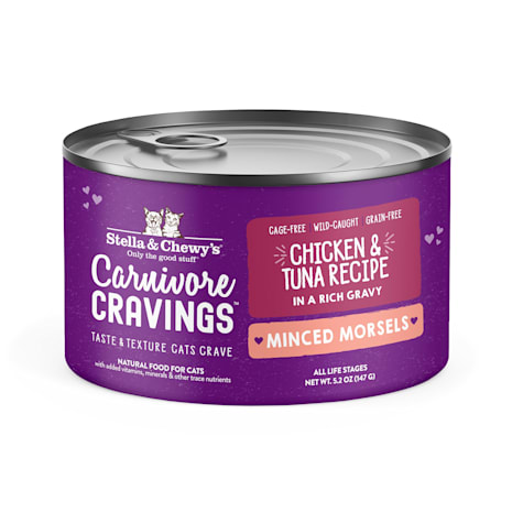 Stella & Chewy's Carnivore Cravings Minced Morsels Cage-Free Chicken & Wild-Caught Tuna Recipe Wet Cat Food