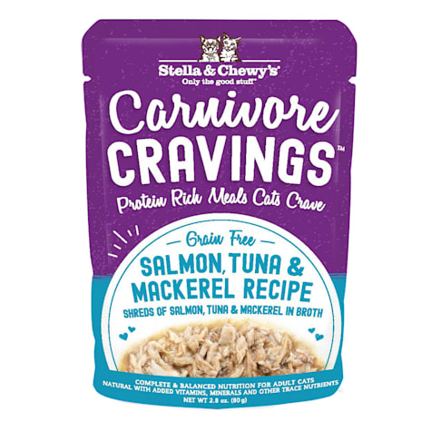 Stella & Chewy's Carnivore Cravings Protein Rich Meal or Topper Salmon, Tuna & Mackerel Recipe Wet Cat Food