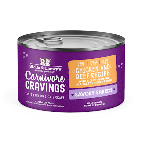 Stella & Chewy's Carnivore Cravings Savory Shreds Cage-Free Chicken & Grass-Fed Beef Recipe Wet Cat Food