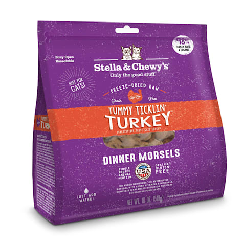 Stella & Chewy's Freeze-Dried Raw Dinner Morsels Protein Rich Tummy Ticklin' Turkey Recipe Dry Cat Food