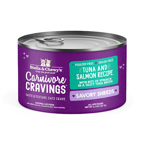 Stella & Chewy's Carnivore Cravings Savory Shreds Wild-Caught Tuna & Salmon Recipe Wet Cat Food