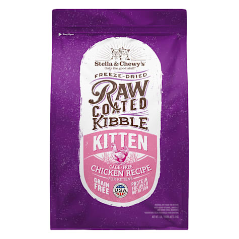 Stella & Chewy's Raw Coated Kibble Grain Free Protein Rich Meals Cage-Free Chicken for Kittens Recipe Dry Cat Food