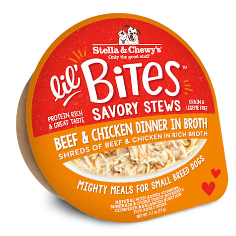 Stella & Chewy's Lil Bites Beef & Chicken Dinner in Broth Savory Dog Stews for Small Breeds