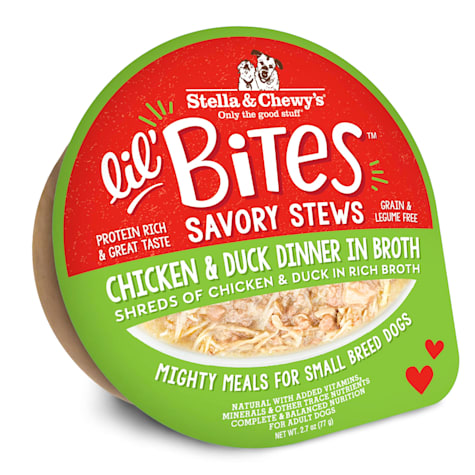 Stella & Chewy's Lil Bites Chicken & Duck Dinner in Broth Savory Dog Stews for Small Breeds