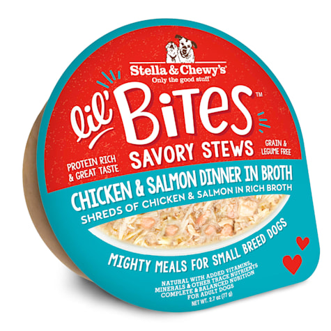 Stella & Chewy's Lil Bites Chicken & Salmon Dinner in Broth Savory Dog Stews for Small Breeds