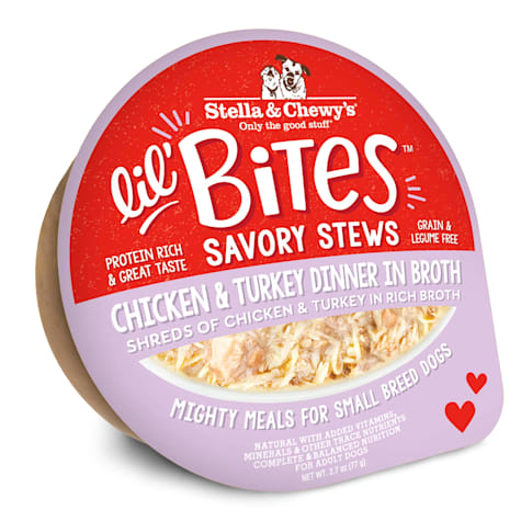 Stella & Chewy's Lil Bites Chicken & Turkey Dinner in Broth Savory Dog Stews for Small Breeds