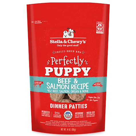 Stella & Chewy's Freeze Dried Raw Dinner Patties Protein Rich Perfectly Puppy Beef & Salmon Recipe Dry Dog Food