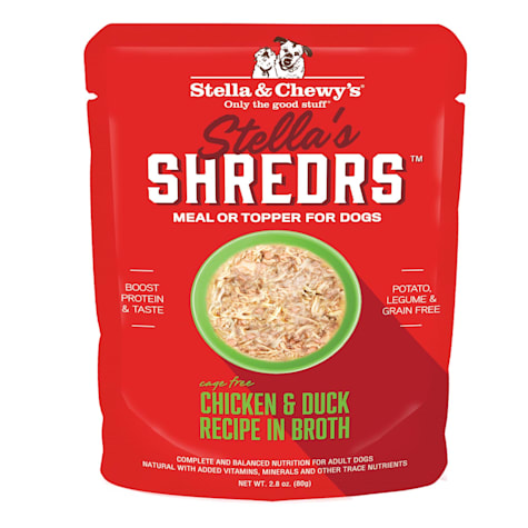 Stella & Chewy's Shredrs Cage Free Chicken & Duck Recipe in Broth Wet Dog Food
