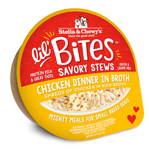 Stella & Chewy's Lil Bites Chicken Dinner in Broth Savory Dog Stews for Small Breeds