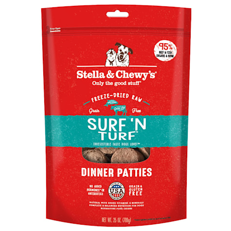 Stella & Chewy's Freeze Dried Raw Dinner Patties High Protein Surf 'N Turf Salmon & Beef Recipe Dry Dog Food