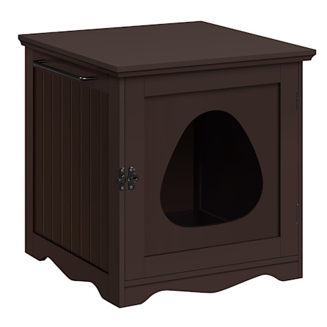 Topeakmart Espresso Furniture Indoor Cat Litter Box