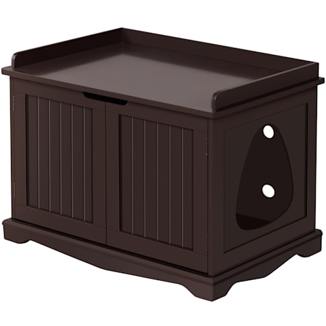 Topeakmart Decorative Espresso Furniture Hidden Washroom Cat Litter Box