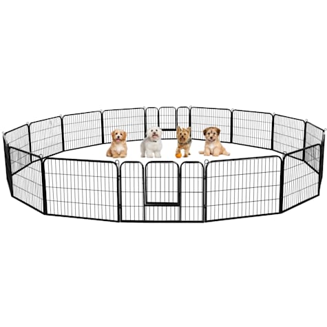 Topeakmart 16-Panel Metal Pet Exercise Wire Playpen