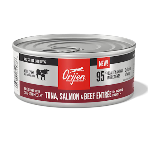 ORIJEN Tuna, Salmon + Beef Entree in Bone Broth Wet Cat Food
