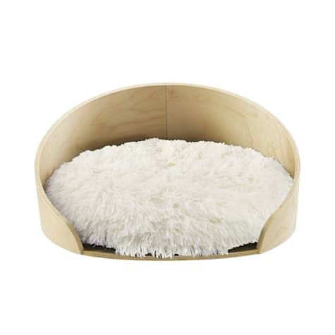 Sam's Pets Light Brown Bent Wood Faux Fur Kuai Dog Bed