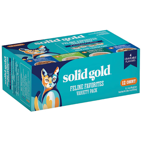 Solid Gold Feline Favorites Grain & Gluten Free with 4 Craveable Flavors Wet Cat Variety Pack
